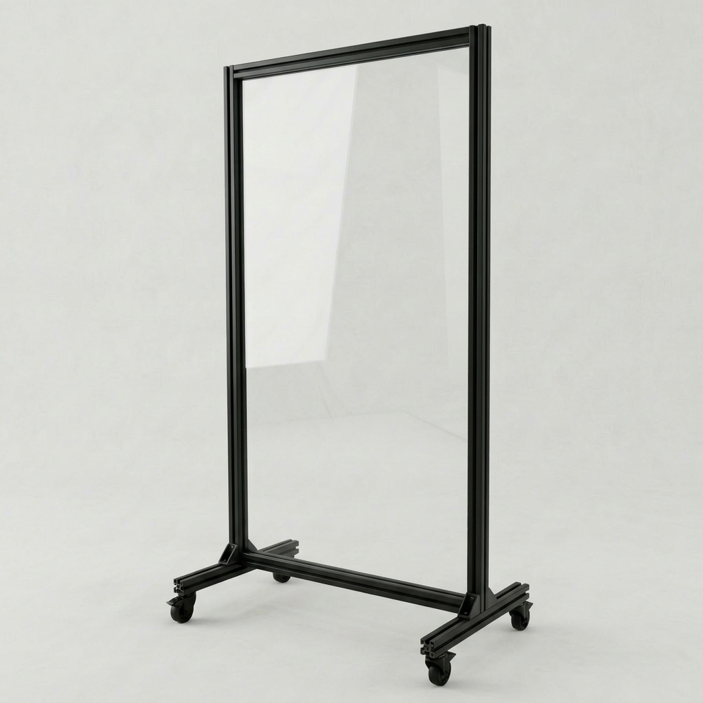 Trennwand Schutzwand auf Rollen Aluprofile Stellwand Raumteiler Raumtrenner