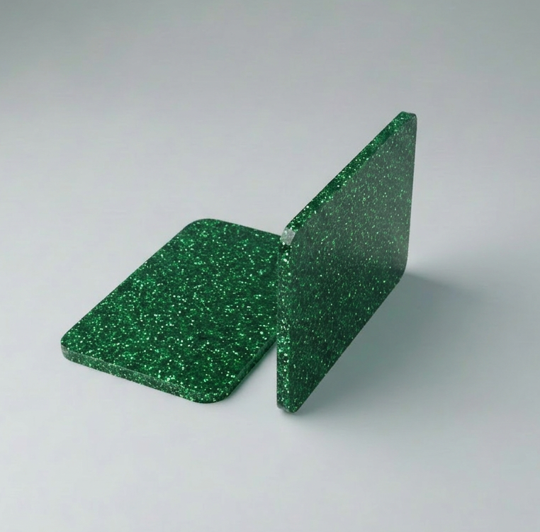 Acrylglas Plexiglas Glitter Glitzer Grün