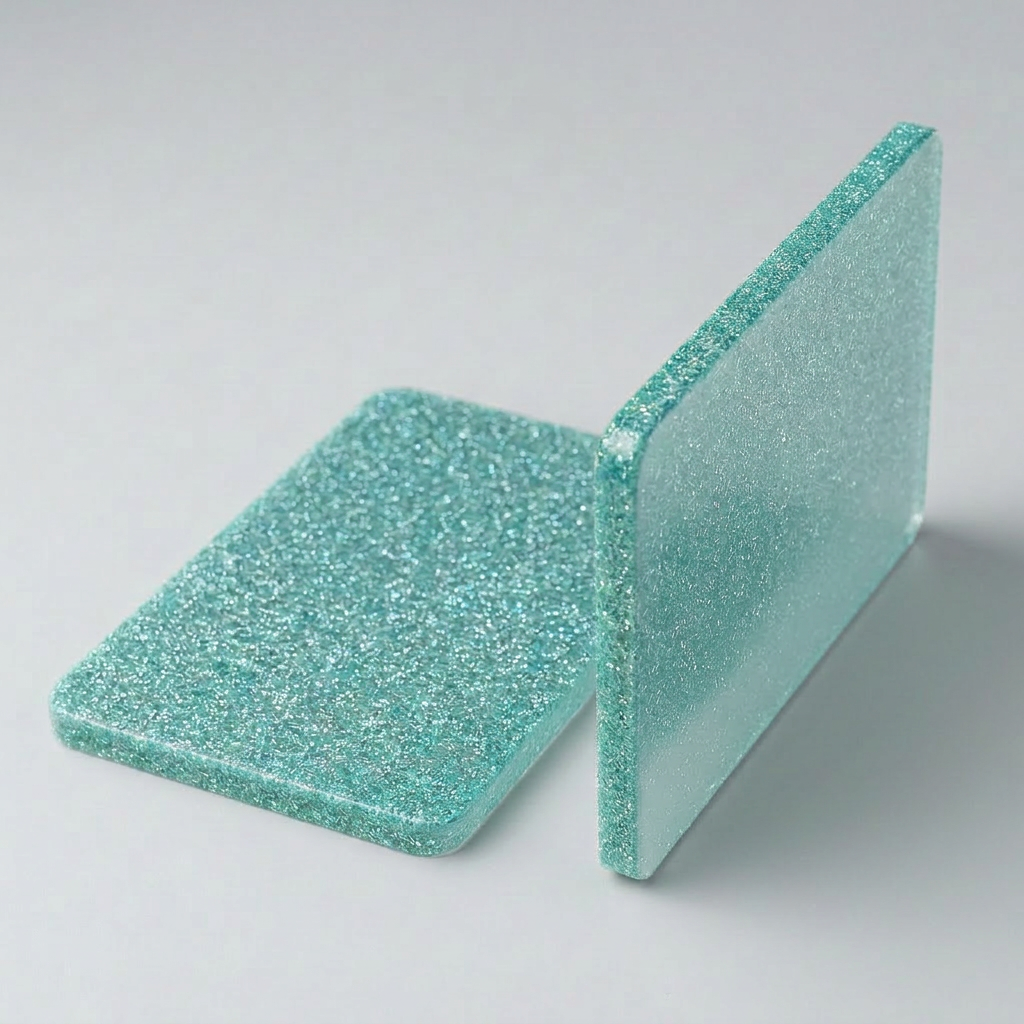 Acrylglas Plexiglas Glitter Glitzer Mint