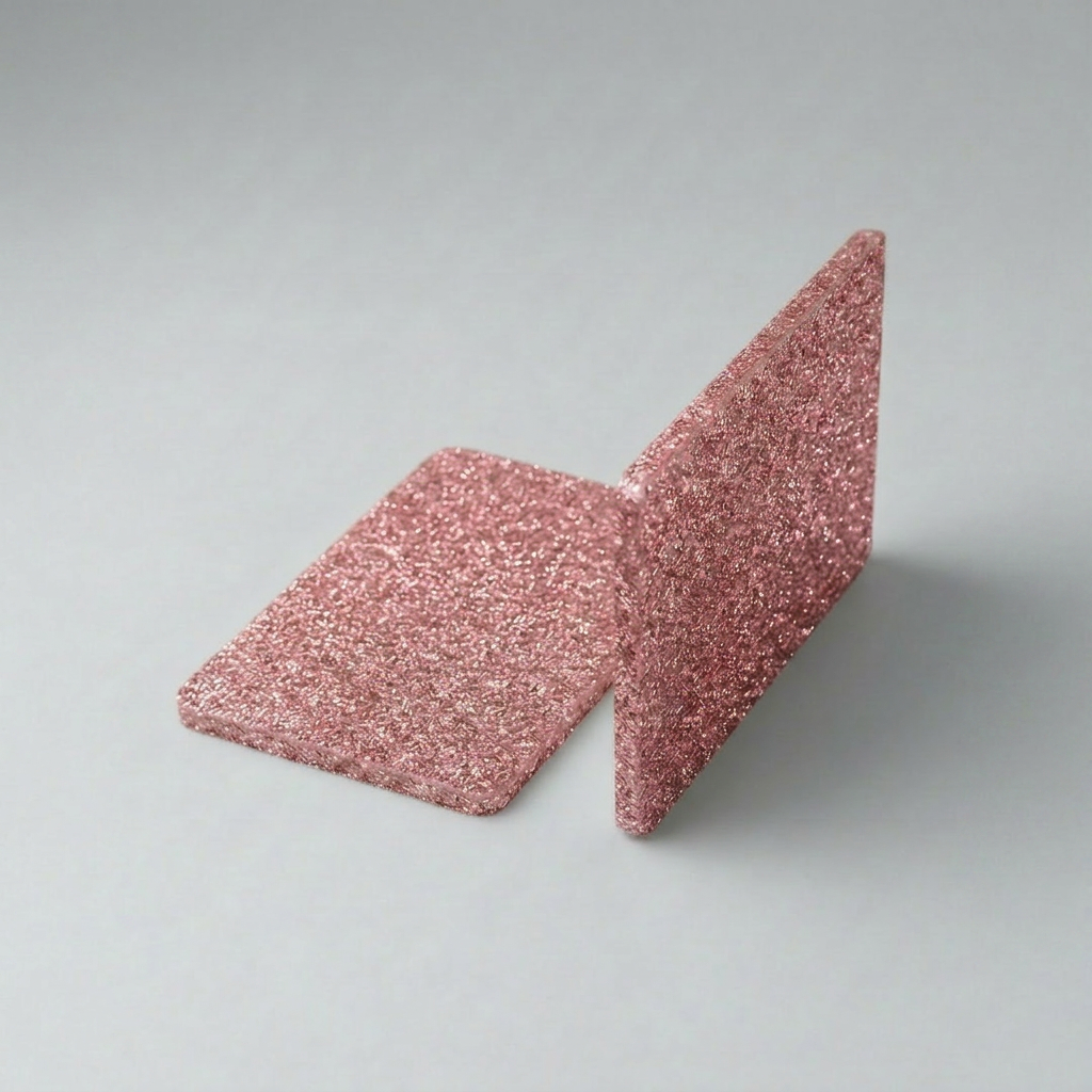 Acrylglas Plexiglas Glitter Glitzer Rose